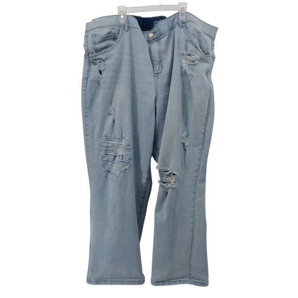 Terra & Sky Light Blue Denim Jeans Plus Size 26 Boyfriend - Picture 1 of 13